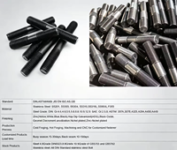 Fournisseur direct d'usine, tige filetée à double extrémité en acier allié ASTM A307 A193 B7, métrique M10, finition oxyde noir, sur mesure