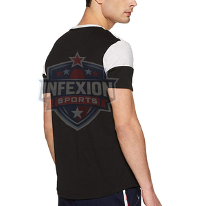 เสื้อยืดแขนสั้นผู้ชาย House & Shield คอโอ แต่งขอบตัดกัน สีตัดต่อ สไตล์ลำลอง ผ้าเจอร์ซีย์คอตตอน - Product Image 2