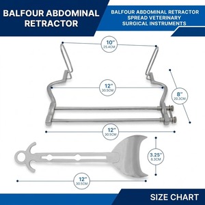 Ensemble de 3 rétracteurs Balfour 4" 7" 10" pour chirurgie abdominale, instruments vétérinaires en acier inoxydable allemand, haute température - Product Image 6