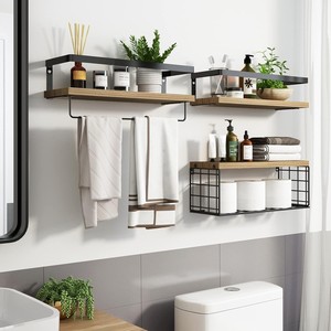 Bamboo Bathroom Shelf 5-Tier Natural Wood <b>Storage</b> Organizer Wholesale India - Product Image 4