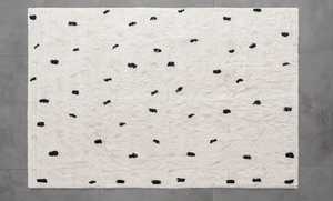 White Cotton Anti-Slip Plush Bath <b>Mat</b> with Rope Design Soft Absorbent Floor <b>Mat</b> <b>for</b> Home <b>Bathroom</b> and Guest Room - Product Image 1
