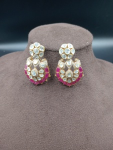 Luxury Gold Plated Studs <b>Chandelier</b> Earrings <b>Crystal</b> Rhinestones Pink Flower Design Women's Wedding Gift Jewelry Handmade - Product Image 4