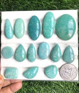 Lot en gros de cabochons en amazonite naturelle – Pierres précieuses en amazonite authentique en vrac pour la fabrication de bijoux, bagues, pendentifs, boucles d'oreilles - Product Image 5