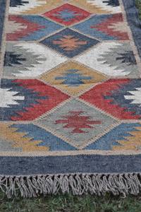 Tapis en jute tissé à la main, tapis kilim réversible, tapis en fibres naturelles durables, style bohème pour la maison et l'hôtellerie - Product Image 3