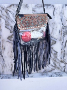 Sac transparent à franges en cuir sculpté usiné à la main Sac à main élégant Sacs en cuir multi-usages pour femmes multi-usages - Product Image 2