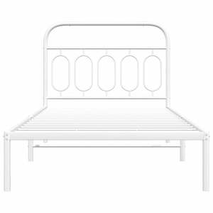 โครงเตียงเหล็กสีขาวทันสมัยแบบเตียงคู่ รูปทรงสี่เหลี่ยมผืนผ้า เตียงโลหะทันสมัย - Product Image 4