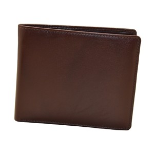Men's Genuine Leather Slim Fold <b>Wallet</b> Brown Minimalist Short Daily Use - Product Image 1