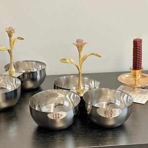 Bol de service double en argent de luxe avec poignée en forme de renne doré, élégant plateau à noix en métal pour la décoration de Noël à la maison - Product Image 6