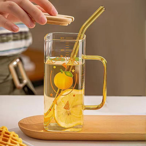 Mug de voyage moderne en <span class=keywords><strong>verre</strong></span> borosilicate vert Pookie avec couvercle et paille, anti-fuite, sans BPA, compatible micro-ondes, transparent, pour café et bière - Product Image 2