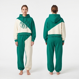Conjunto Deportivo Corto de Moda para Mujer, Dos Piezas, Sudadera con Capucha Informal y Pantalones Deportivos - Product Image 4