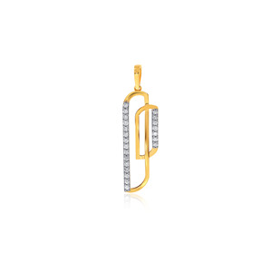 Pendentif minimaliste en or jaune avec diamants ronds brillants cultivés en laboratoire pour un usage quotidien, style féminin - Product Image 1