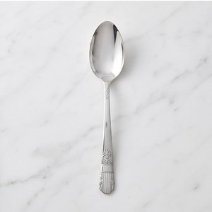 Cuchara de Cena Vintage de Acero Inoxidable con Acabado Pulido Espejo, Juego de Cubiertos con Mango Decorativo Plateado, Perfecto para Uso Diario - Product Image 1