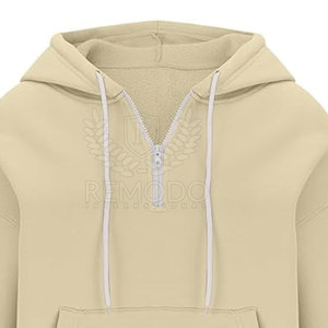 Conjunto de Sudadera con Capucha y Pantalones Cortos para Mujer, Diseño Personalizado OEM, Manga Larga, Tejido de Algodón, Corte Holgado Informal, con Bolsillo y Cremallera - Product Image 4