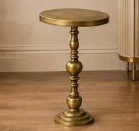 Table console moderne en laiton avec piétement surélevé, faite à la main, mobilier contemporain pour salon