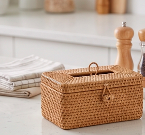Premium Rattan <b>Napkin</b> <b>Holder</b> With Vintage Design For Dining Room Kitchen Modern Table Decoration And Bathroom Use - Product Image 2