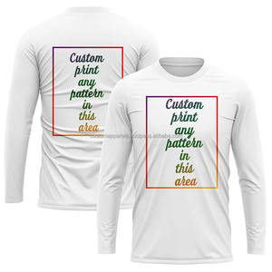 T-shirts à manches longues coupe classique en mélange polyester/coton 220 GSM, avec logo de marque personnalisé, style streetwear, épaules tombantes, séchage rapide - Product Image 1