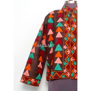 Veste matelassée en coton 100% brodée Cotrise, nouveau motif de haute qualité, fabriquée à la main en Inde, manches longues, col montant, pour femme, automne - Product Image 2