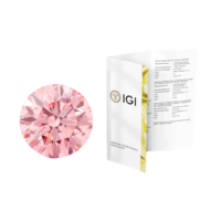Anillo Suelto con Diamante Cultivado en Laboratorio, Corte Brillante, Color Rosa Intenso, Certificado IGI, Claridad VVS VS, 1/2/3 Quilates, SHREERAJ SOLITAIRE
