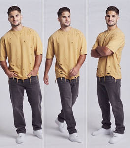 Camiseta Vintage Desgastada de Algodón 100% para Hombre, Estilo Oversize Streetwear, con Logo Personalizado, Lavado Grunge, Fabricación OEM ODM - Product Image 6