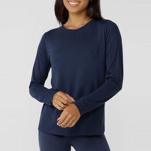 Haut de sport moulant à manches longues 100 % polyester pour femme, personnalisable, à prix abordable, idéal pour le fitness, l'entraînement et les activités de plein air – Nouvelle collection très prisée - Product Image 1