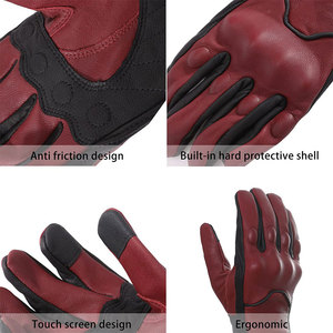 Gants de moto à doigts rigides compatibles avec les écrans tactiles, fermeture auto-agrippante facilement ajustable, gants de sécurité pour la course à moto - Product Image 4