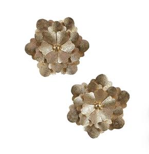 Décoration murale en métal doré en forme de fleur, faite à la main, style moderne glamour, décoration intérieure, forme irrégulière, mini 10-17 pouces - Product Image 4