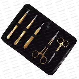 Cataract Eye Surgery Instrument Set Gold Titanium Handle Ophthalmic Forceps Scalpel <b>Needle</b> Holder Scissors with <b>Case</b> by Vaslcare - Product Image 4