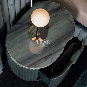 <strong>Green</strong> Marble <strong>Bedside</strong> <strong>Table</strong> - Elegant Bedroom Furniture Set, Modern Home Furniture - Product Image 4