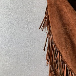 Custom Western style jacket Turn Down Collar Rivet Decor <b>Ladies</b> Fringe Tassel <b>Coat</b> Real Sheepskin Women <b>Suede</b> Leather Jacket - Product Image 3
