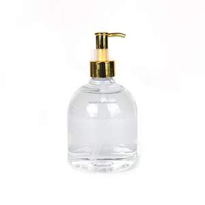Bouteille ronde vide personnalisée en plastique pour animaux de compagnie 300ml 370ml 400ml 450ml 470ml 500ml Bouteille pompe lotion or transparente gros ventre - Product Image 6