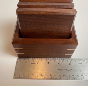 Hand Crafted Natural Acacia Wood <b>Coaster</b> <b>Set</b> Handmade Wood <b>Coasters</b> - <b>Set</b> of 4 - with storage box For Table Decoration - Product Image 6
