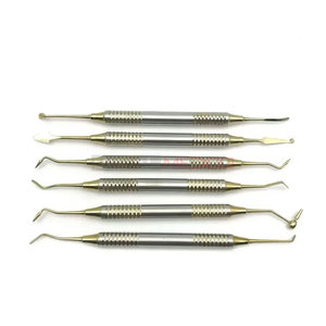 Dental Composite Resin Tools 6 Pcs Set Manual Titanium Plated Spatulas for Restoration Mixing Shaping & Placement - Product Image 1