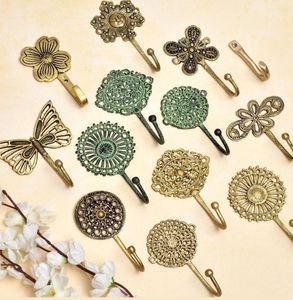 Vintage Metal Wall Hooks <b>Flower</b> Butterfly Design Rust Resistant Decorative Single Hook for Clothing Storage - Product Image 1