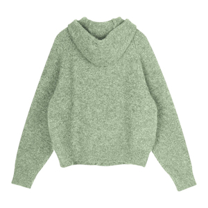 Sudadera con capucha de mohair personalizada con logo, gruesa y cálida, con cremallera, de mohair liso - Product Image 3