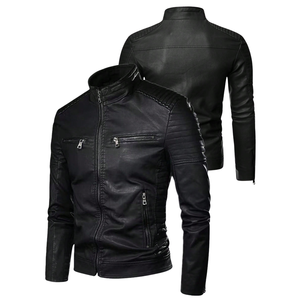 Chaqueta de Cuero Sintético PU Personalizada al por Mayor, OEM ODM, Chaqueta de Motero de Cuero Sintético para Hombre, Vegana, Ecológica, Libre de Azo, Proveedor y Fabricante al por Mayor - Product Image 4