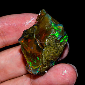 Top Grade 100% naturel Welo feu éthiopien opale huile brute pierre précieuse en vrac pour la fabrication de bijoux à bricoler soi-même fantastique opale huileuse - Product Image 2