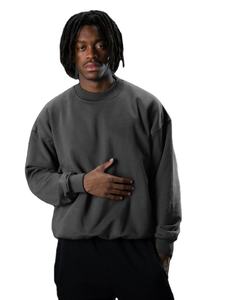 Unisex Heavy Weight 100% Cotton Fleece Lined Pullover <b>Sweatshirt</b> Custom Charcoal Oversized Crew Neck <b>Sweatshirts</b> Hoodies - Product Image 1