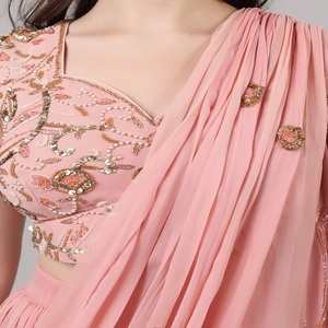 Premium Fashion Outfit Fro Womens Designer <b>Lehenga</b> Choli Peach colour with Pearl Beads & Sequenced work - Product Image 2
