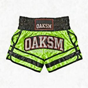 Pantalones Cortos de Muay Thai Personalizados, Satén Verde y Negro, Cintura Elástica, Logotipo Personalizado OEM, Ligeros y Elásticos - Product Image 4