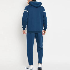 Ensemble de survêtement de haute qualité en coton 100% OEM avec sweat-shirt à fermeture éclair quart et pantalon de survêtement léger à col montant - Product Image 4