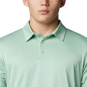Men's Solid Light Green Short Sleeve Polo <b>Shirt</b> Quick Dry Knitted <b>Polyester</b> Casual Wear - Product Image 4