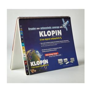 Planificador de escritorio mensual personalizado 2024, diseño en espiral, papel compensado promocional Pharma, calendario de mesa impreso de cartón recubierto de Kraft - Product Image 2