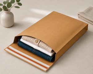Bolsa de Correo de Papel Kraft ECO50 Reciclable de Lujo y Calidad Premium, Asas Retorcidas, Impresión Offset, Sello Autoadhesivo, Estándar Plano - Product Image 4