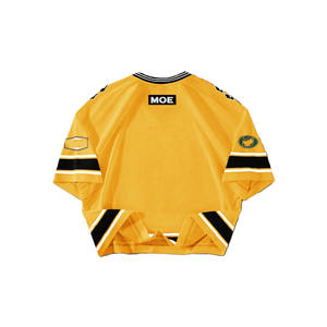 Jersey de Fútbol Americano al Por Mayor con Cuello en V, Poliéster, Diseño de Logotipo de Equipo Personalizado, Uniforme con Manga a Rayas, Fabricante OEM al Por Mayor - Product Image 3