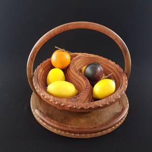 Affordable Handmade Wooden Fruit <b>Basket</b> with Decorative Handle for Kitchen Countertop, Dining <b>Table</b> and Home Display - Product Image 6