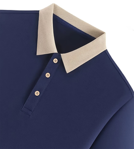 Custom Men's Navy Blue for Shirt Short Sleeve 100% Cotton Jersey Fabric Digital Printing Breathable Casual Style Button Front - Product Image 4