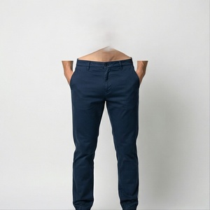 Pakistan Manufacturer Wholesale Cotton Spandex Men's Slim Fit Khaki <b>Chino</b> Pants <b>Elastic</b> <b>Waist</b> Straight Jogger Pants Customizable - Product Image 1