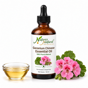 Aceite de Geranio Orgánico Certificado, Pelargonium Graveolens, Aceite Esencial Botánico Dulce 100% Puro, Antienvejecimiento, Perfumería, Cosméticos - Product Image 4