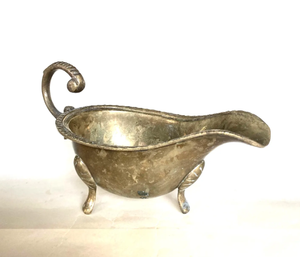 Salsera de Metal Vintage con Asa de Bola Decorativa, Base de Trípode y Borde de Cuerda, Servidor de Salsas de Latón Puro de Alta Calidad - Product Image 4