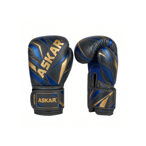 Boxing Gloves Blue <b>Black</b> Gold PU Leather <b>Velcro</b> Closure Breathable Training Gear Universal - Product Image 4